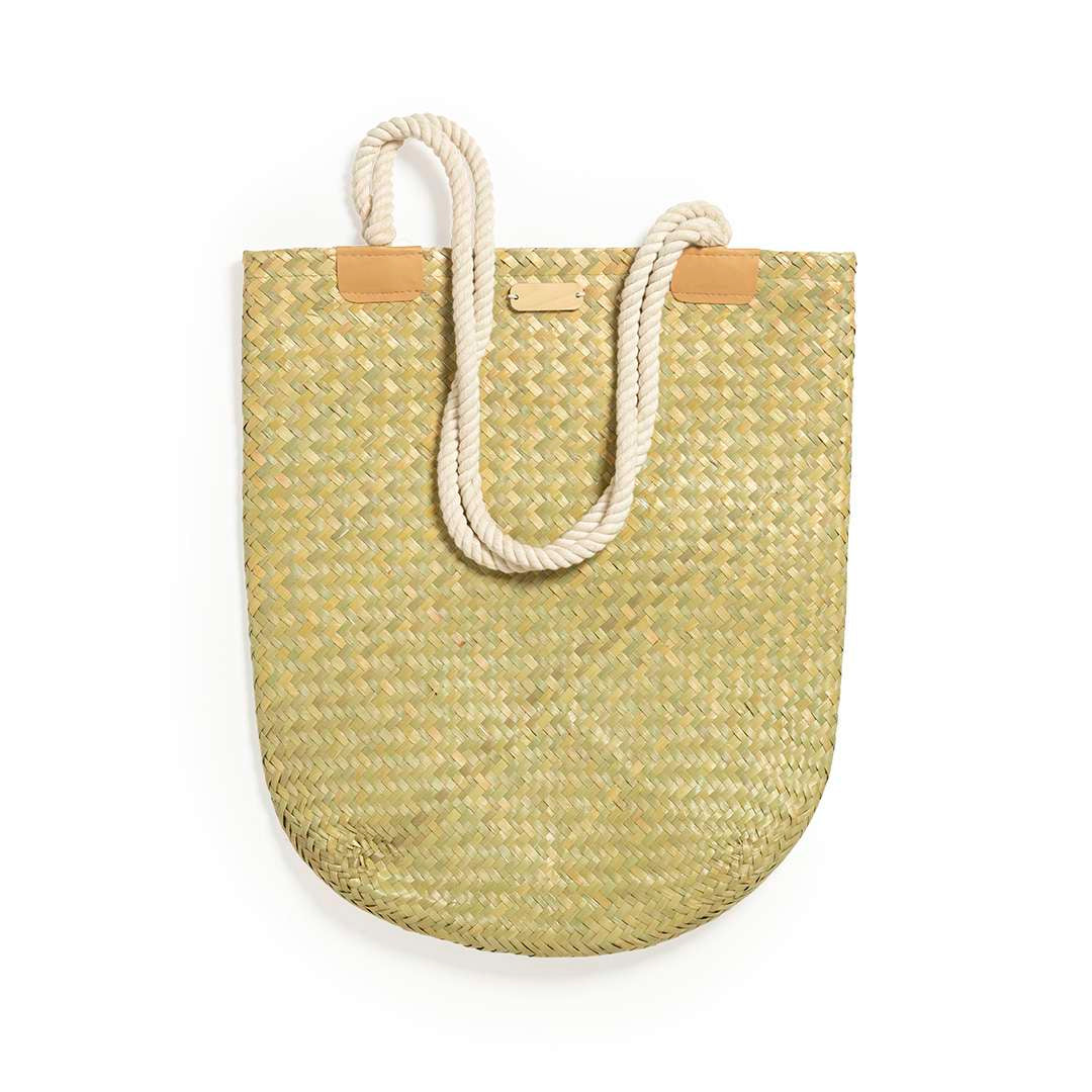 Bolso de paja Bedwey con asas largas y superficie personalizable