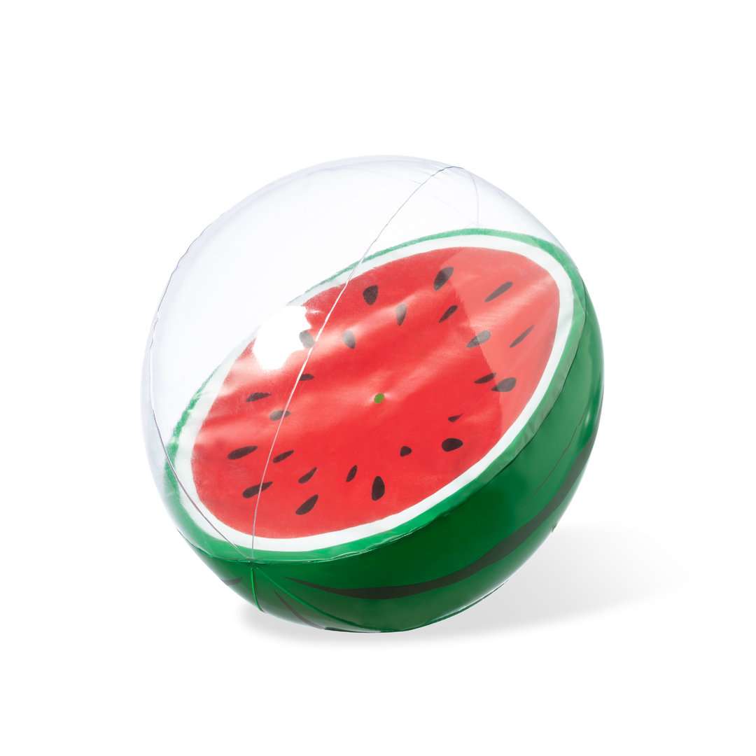 Balón de playa inflable frutal en PVC resistente y transparente