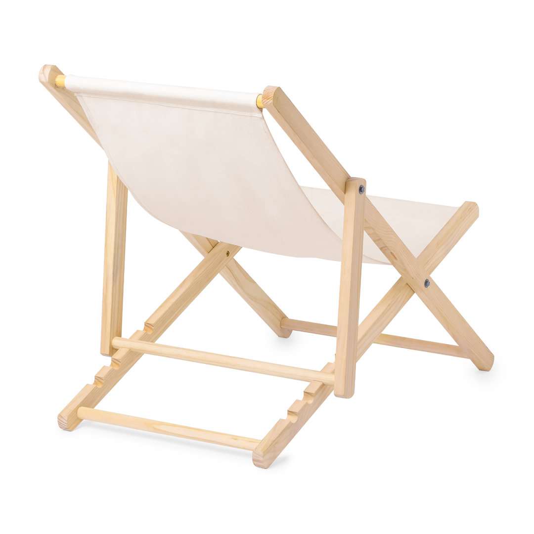 Silla Plegable Rinthia de Madera con Asiento de Canvas Reclinable