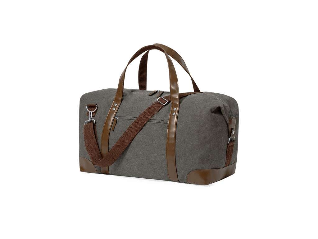 Bolso Sharyl en resistente canvas gris con asas de polipiel