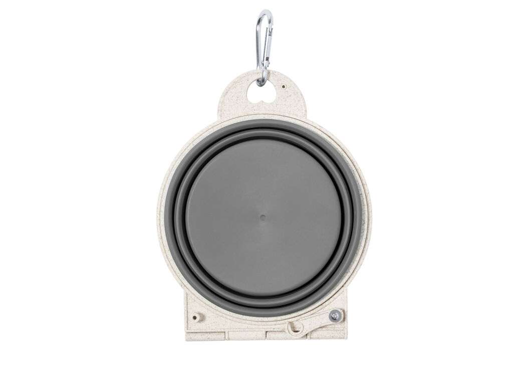 Bowl plegable de caña de trigo para mascotas con mosquetón