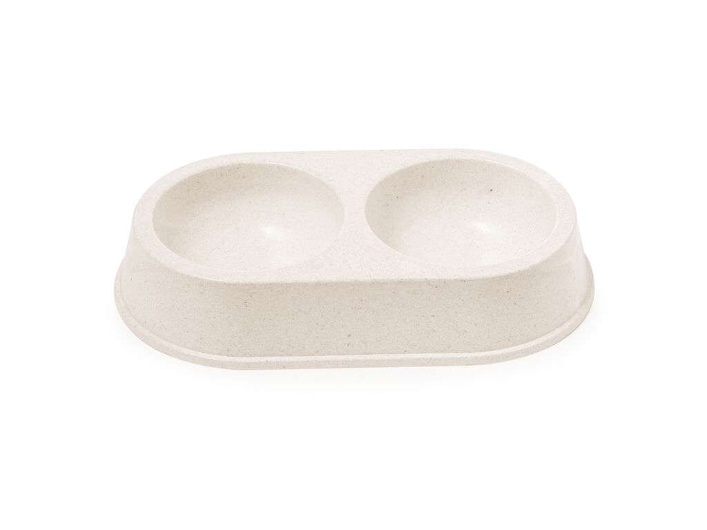 Bowl doble para mascotas de fibra de bambú ecológico y resistente