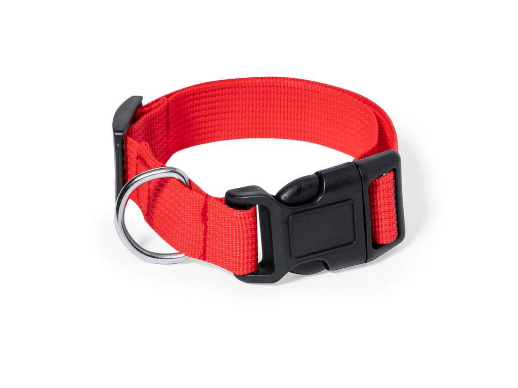 Collar resistente ajustable para mascotas con cierre seguro y accesorio metálico