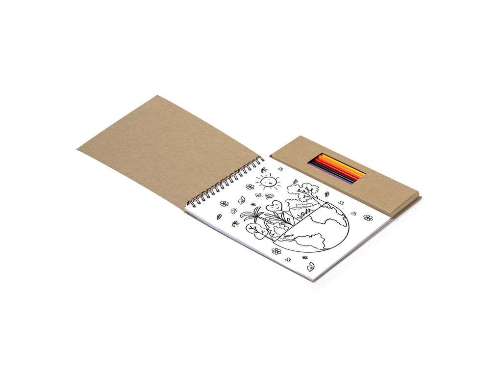 Set ecológico de lápices y bloc con diseño natural reciclado