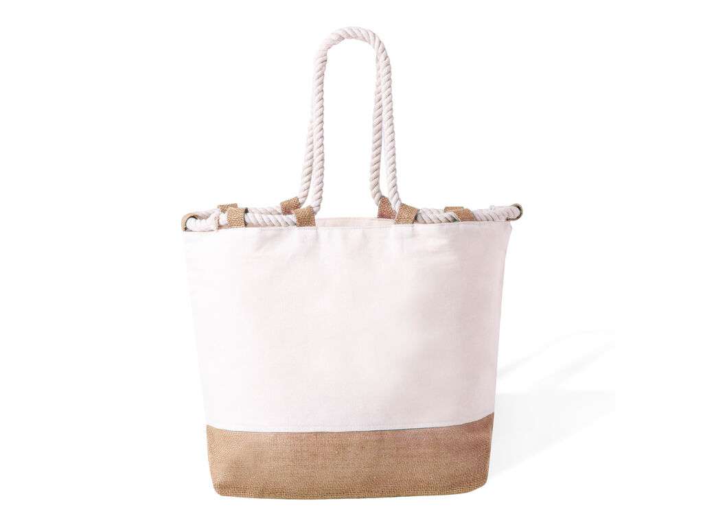 Bolsa de algodón resistente con asas largas y capacidad hasta 10 kg