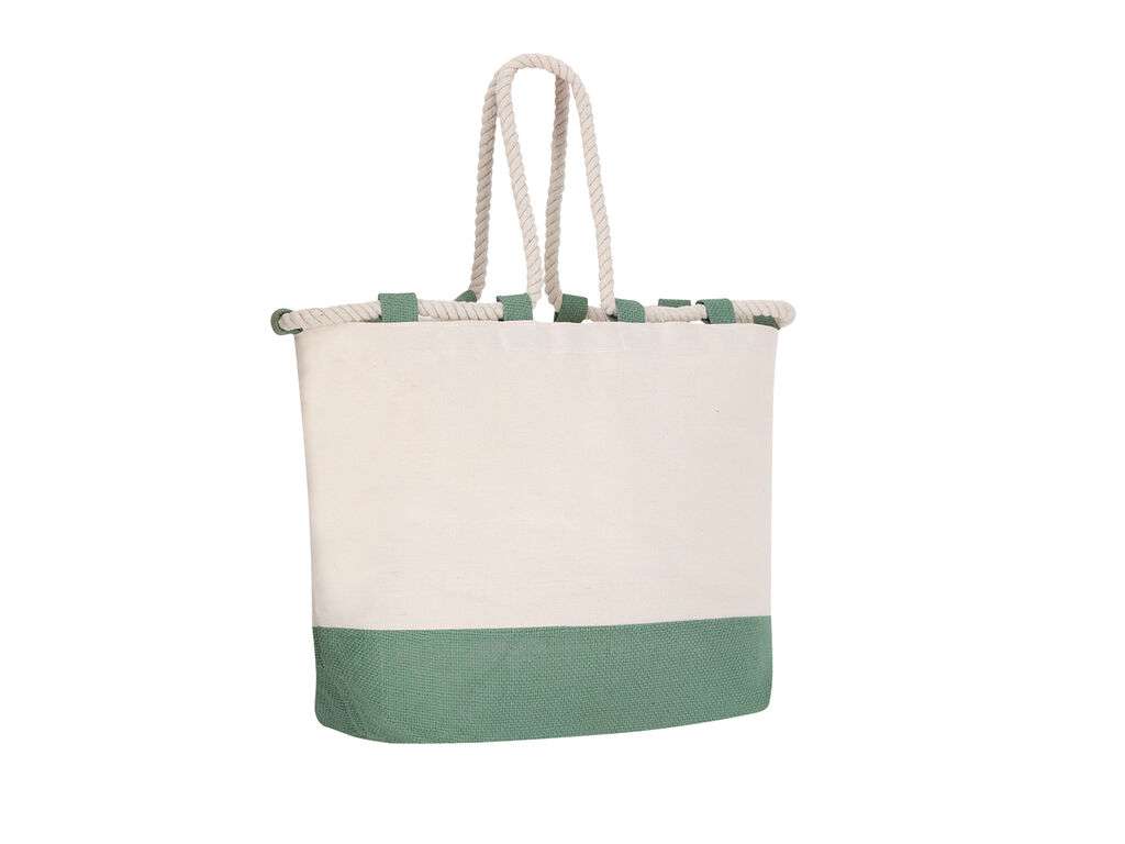 Bolsa de algodón resistente con asas largas y capacidad hasta 10 kg
