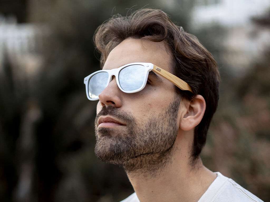 Gafas de sol Ferguson de bambú con protección UV400 y lentes espejo