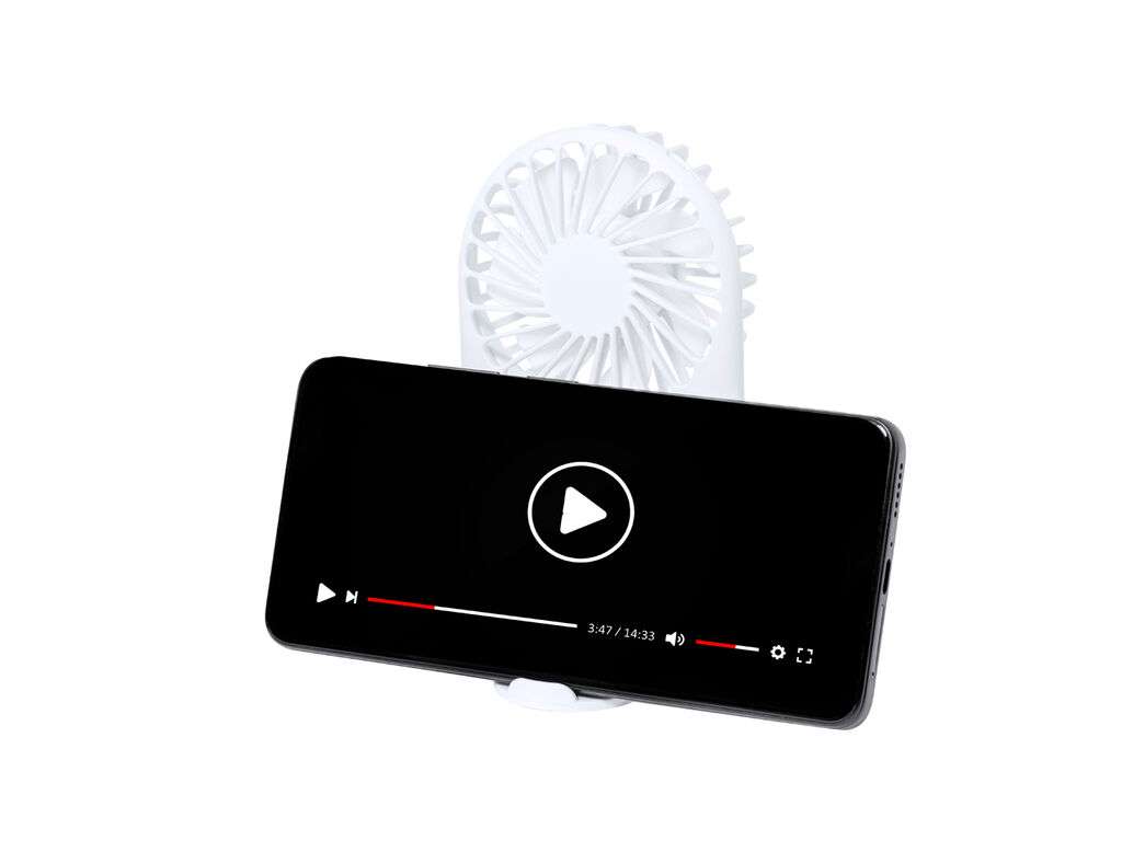 Ventilador portátil Fanger con 3 velocidades y soporte para smartphone