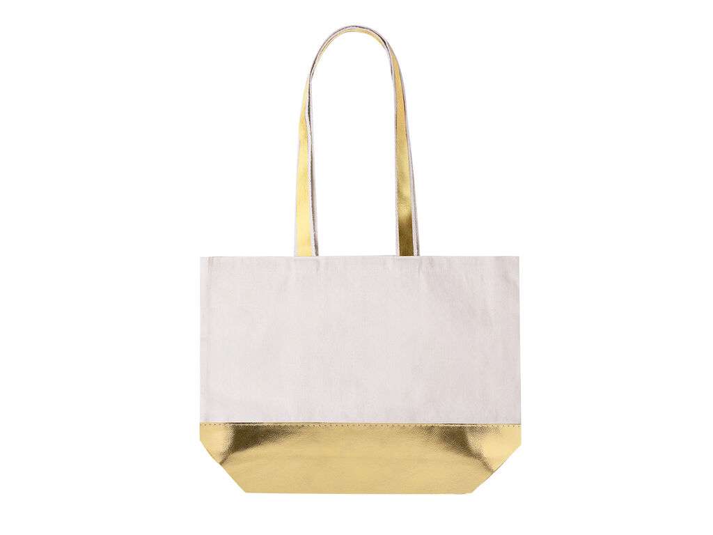 Bolsa de algodón reciclado y polipiel metalizada resistente 8 kg
