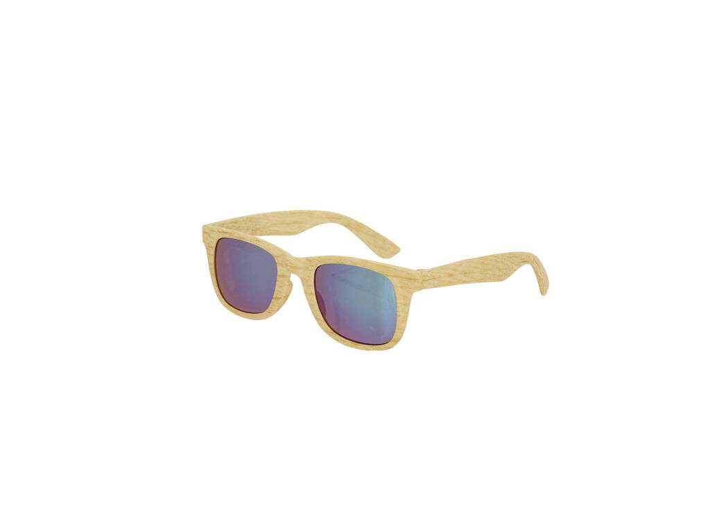 Gafas de sol Sailek con montura madera y lentes espejo verde
