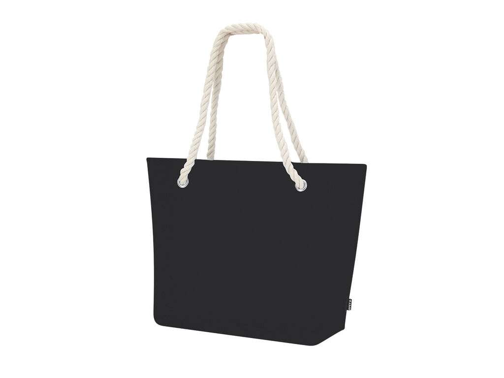 Bolsa de fieltro reciclado con asas de algodón y refuerzo, resistente 6kg
