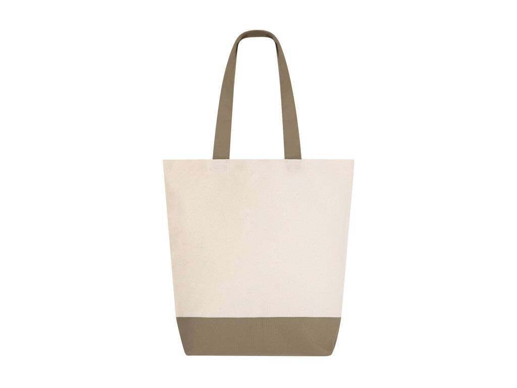 Bolsa de algodón Heleta 280 g/m² con asas largas y bolsillo
