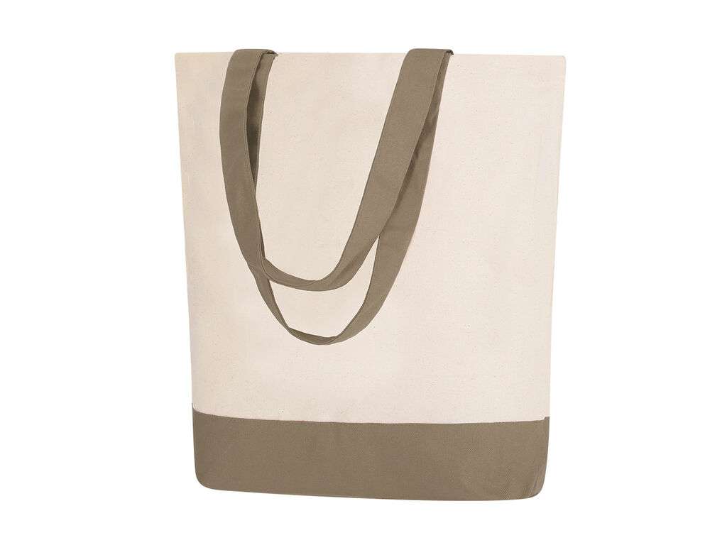 Bolsa de algodón Heleta 280 g/m² con asas largas y bolsillo