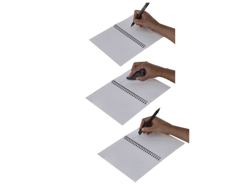 Libreta y Bolígrafo Borrable Gratox con Paño Limpiador y 18 Páginas