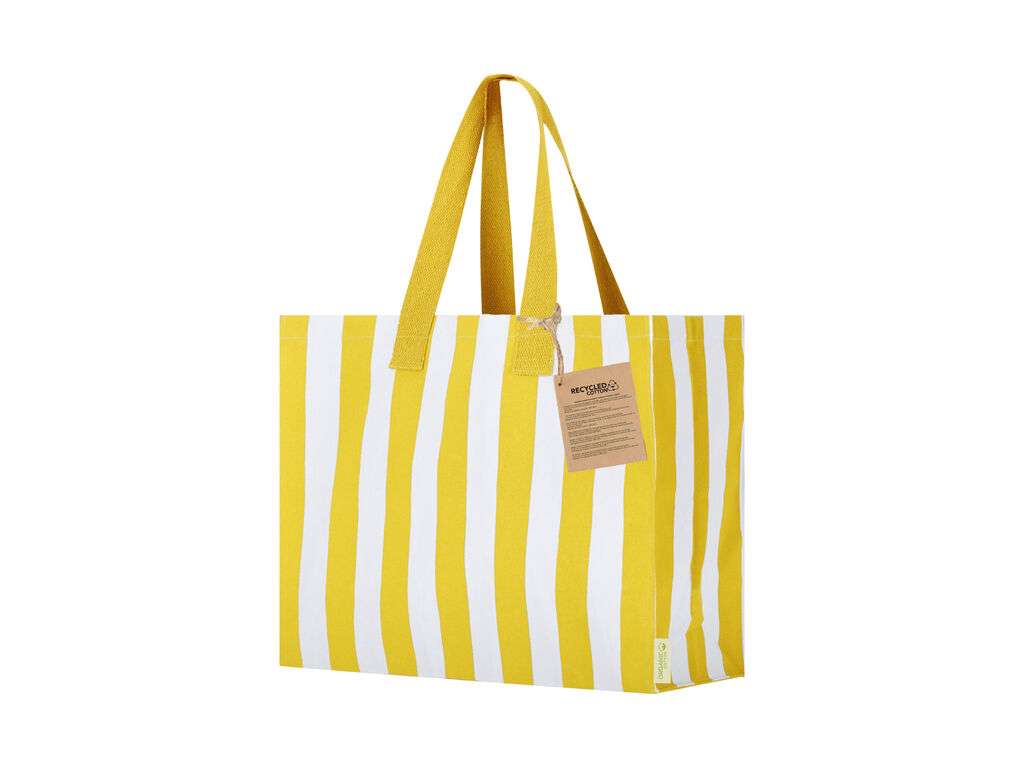 Bolsa de Algodón Reciclado Marylis a rayas con asas reforzadas