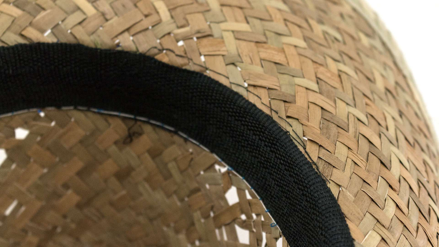 Sombrero de paja trenzada verde natural transpirable y cómodo
