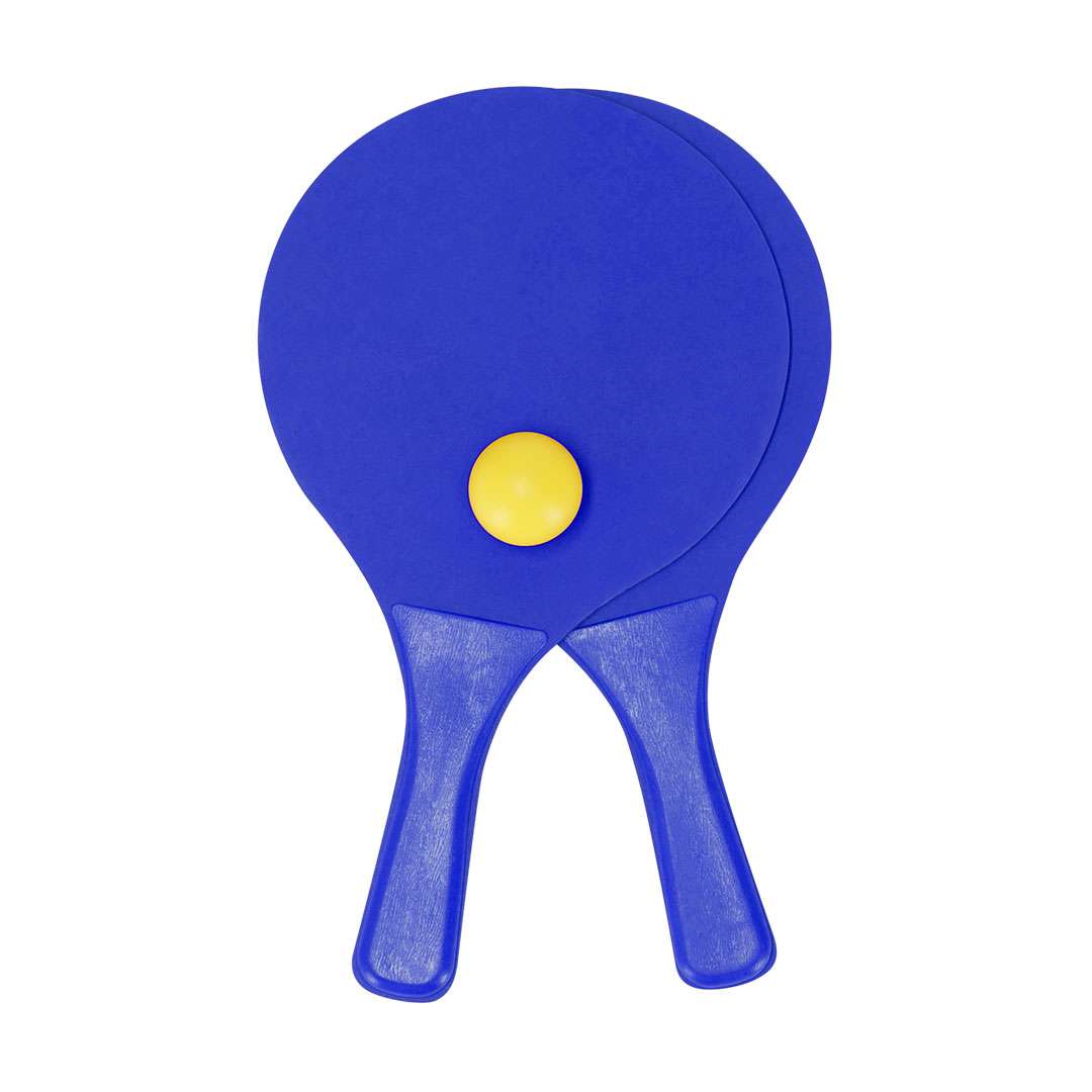 Par de palas de playa Faluk de madera natural con bolsa y pelota