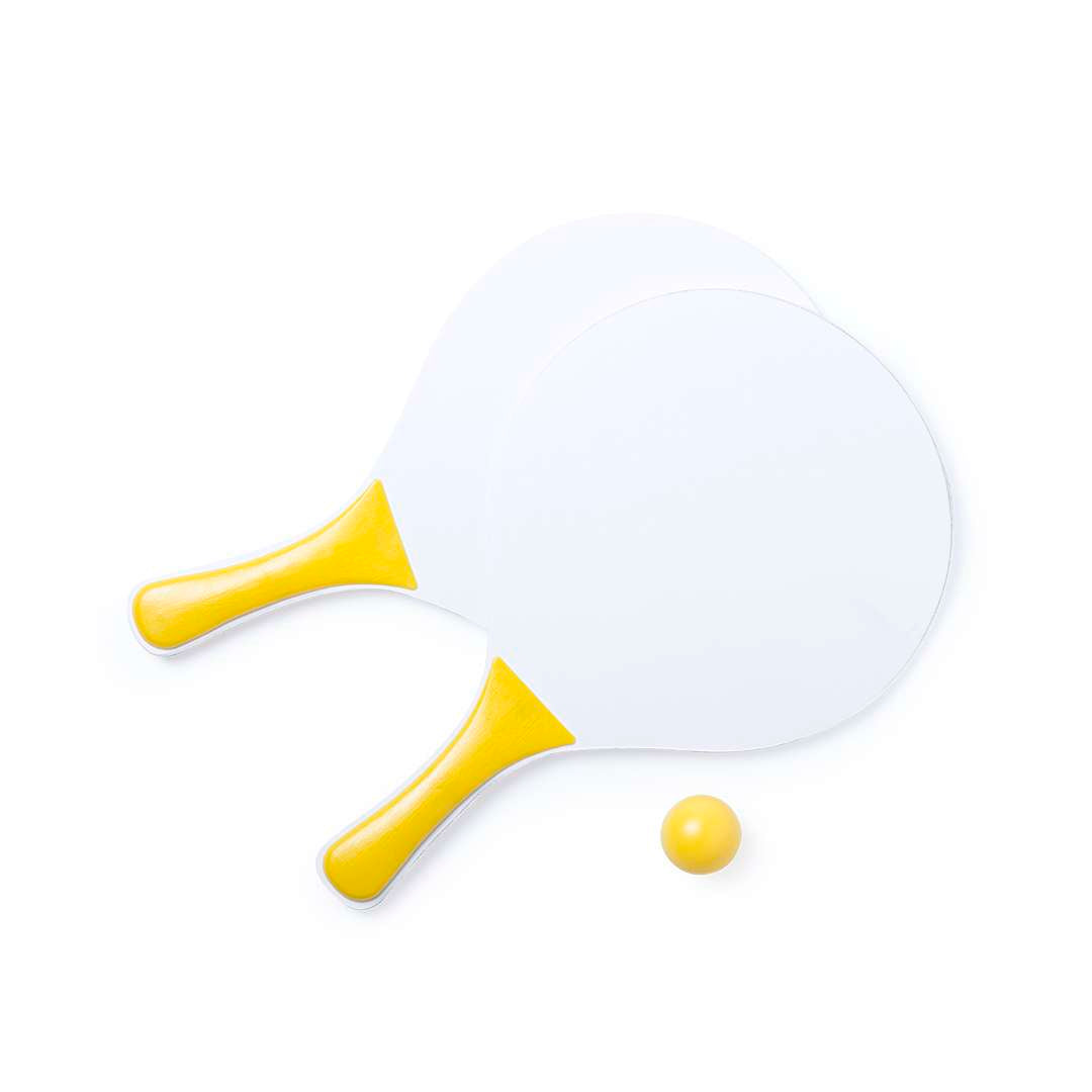 Palas de Playa Kongal en Madera Natural Blanca con Bolsa y Pelota