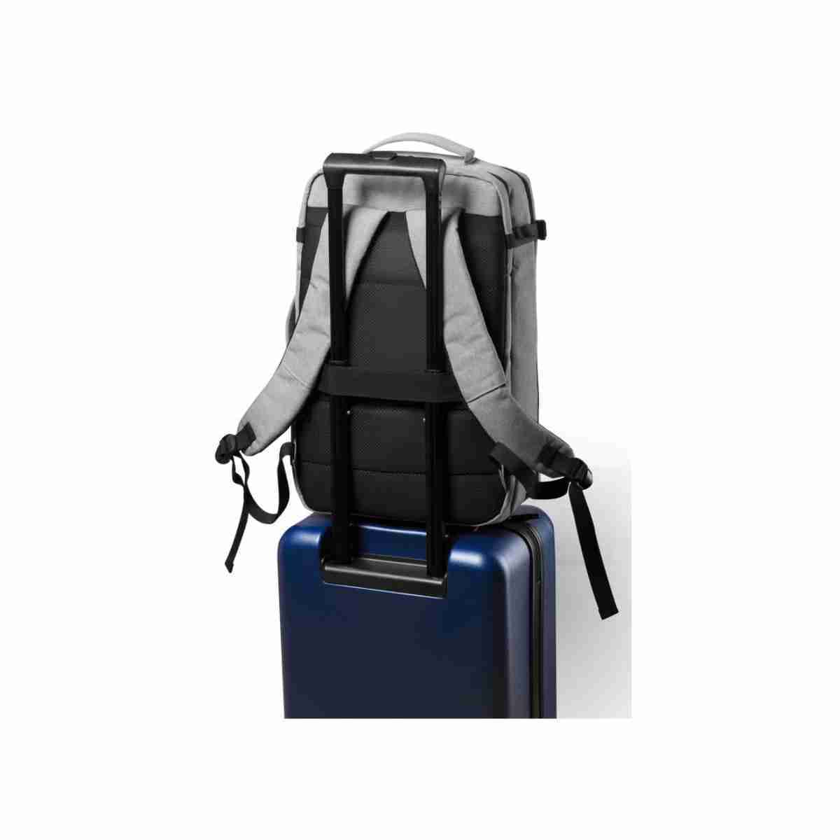 Mochila porta documentos Almalux® con bolsillo antirrobo y conexión USB para carga de dispositivos móviles