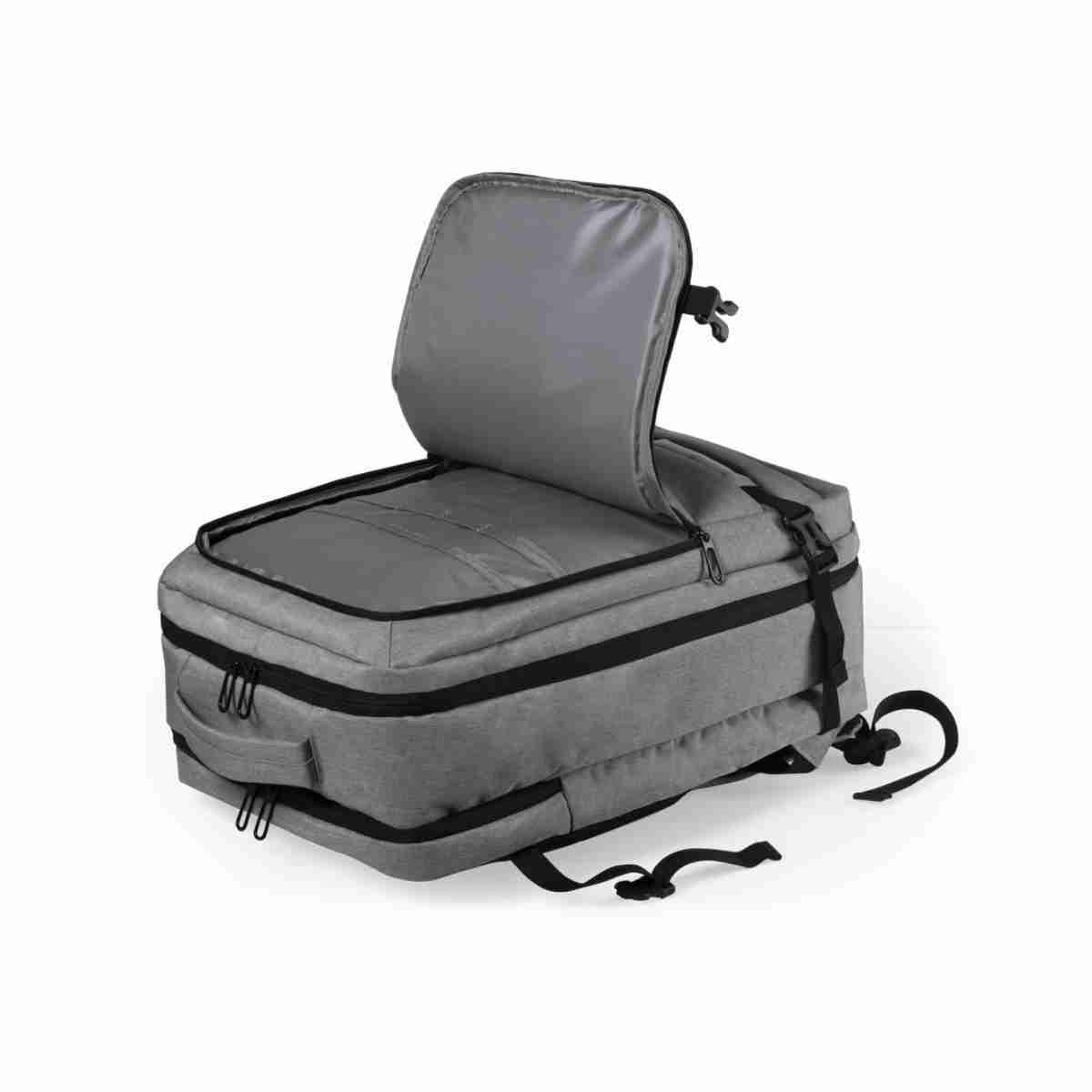 Mochila porta documentos Almalux® con bolsillo antirrobo y conexión USB para carga de dispositivos móviles