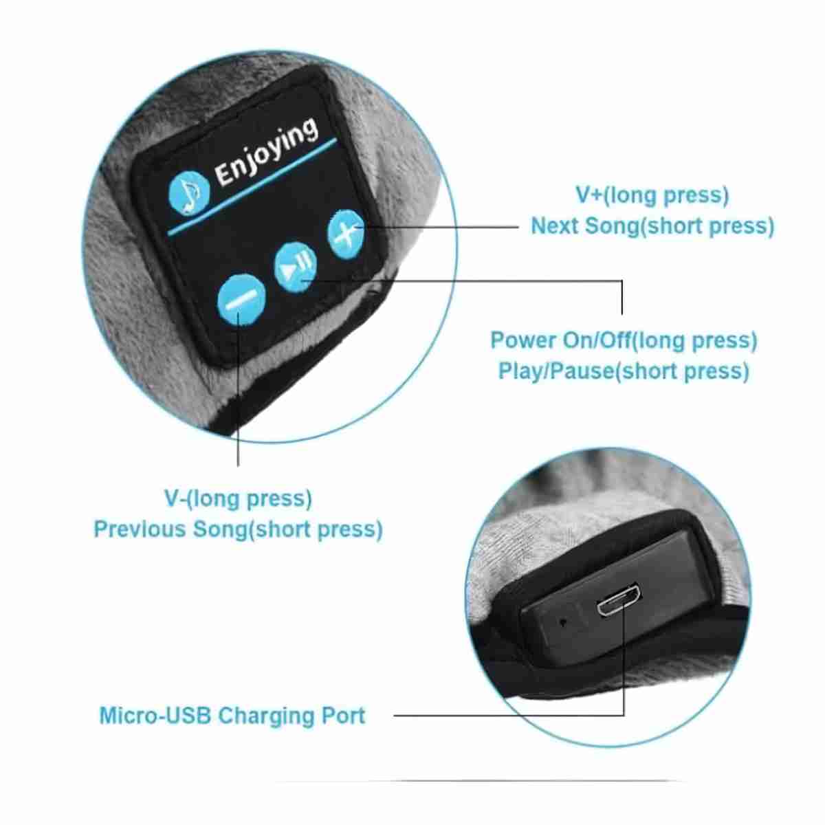 Antifaz para descansar Almalux® con auriculares bluetooth integrados