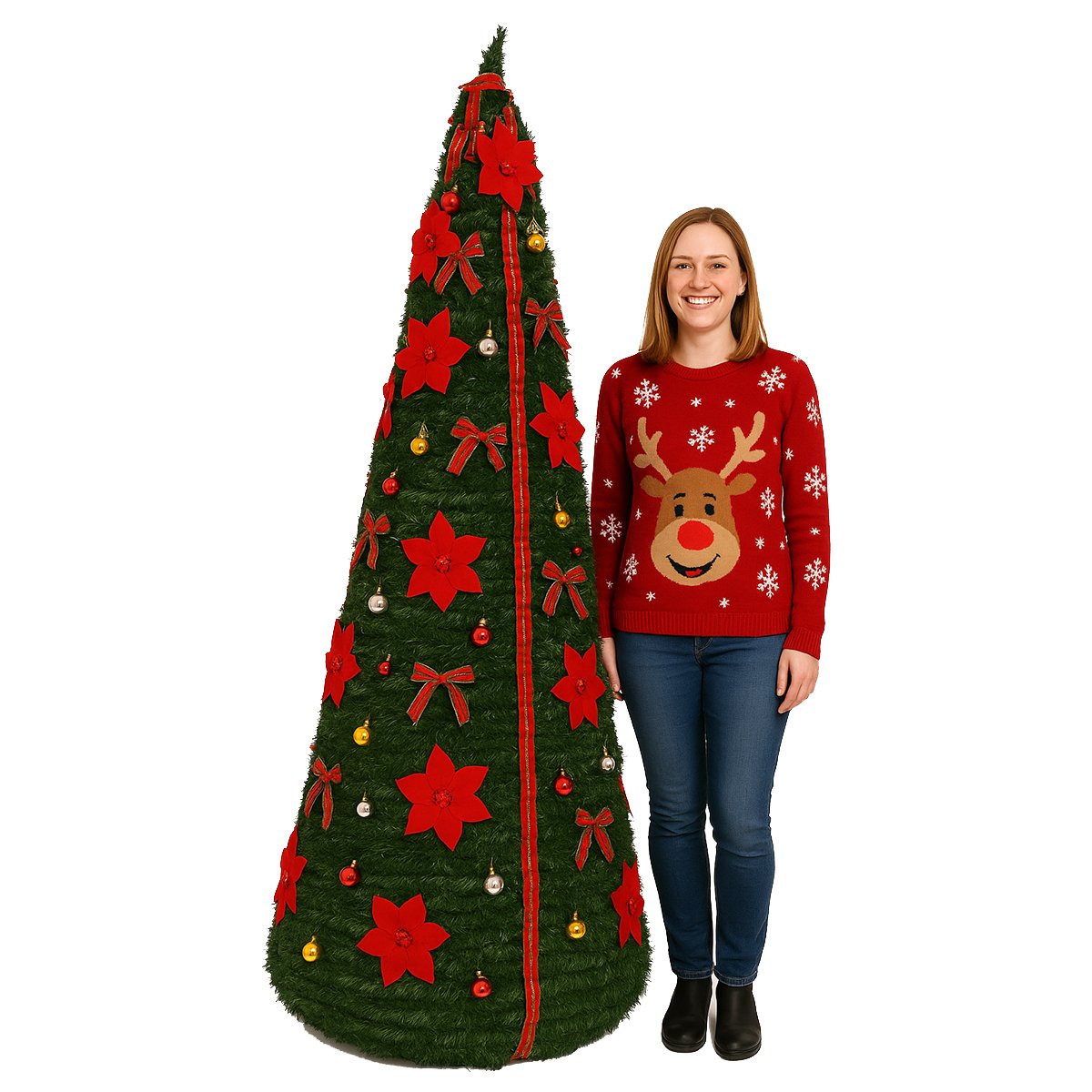Árbol de Navidad Almalux® PopUp 150 cm – Plegable, Verde con Decoraciones ó Básico | Montaje Rápido y Fácil Almacenaje