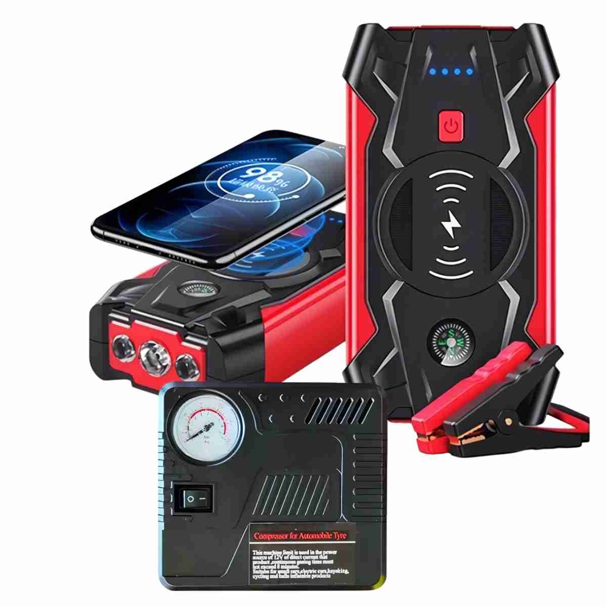 Kit de Arranque de Batería de Coche con Bomba de Aire de 26000mAH Almalux® Q-X7