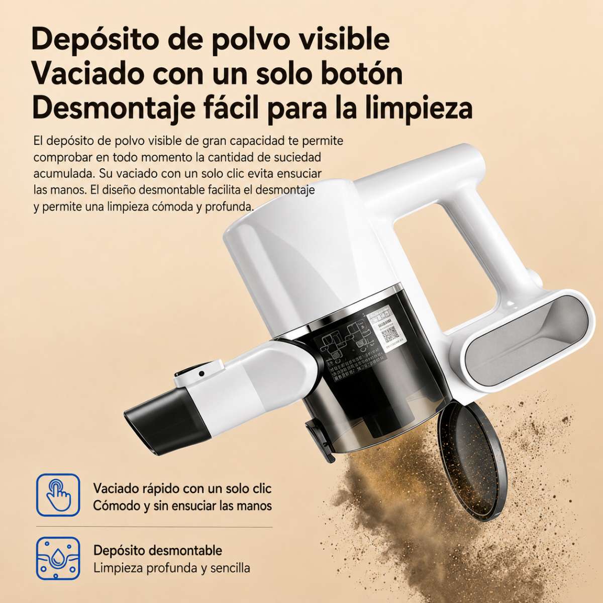 Aspiradora Almalux® Sin Cable 2 en 1 con Mopa, 15000Pa, Depósito 900ml y 35 Min de Autonomía – Aspirador Escoba y de Mano para Suelos, Sofás, Cortinas, Coche y Alfombras