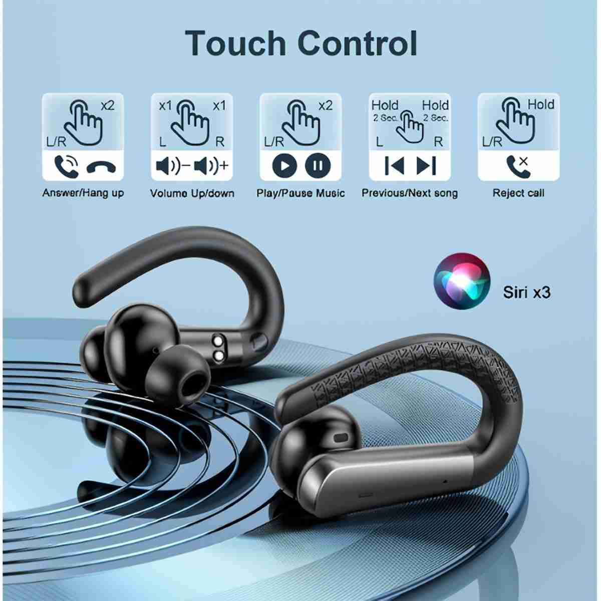Auriculares Deportivos Bluetooth Almalux® TWS-X13 con Micrófono y Pantalla LED