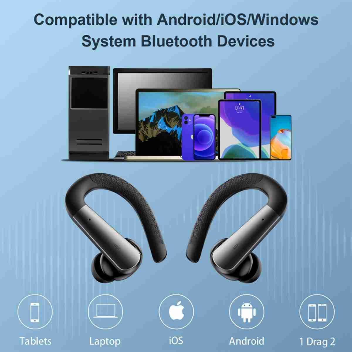 Auriculares Deportivos Bluetooth Almalux® TWS-X13 con Micrófono y Pantalla LED