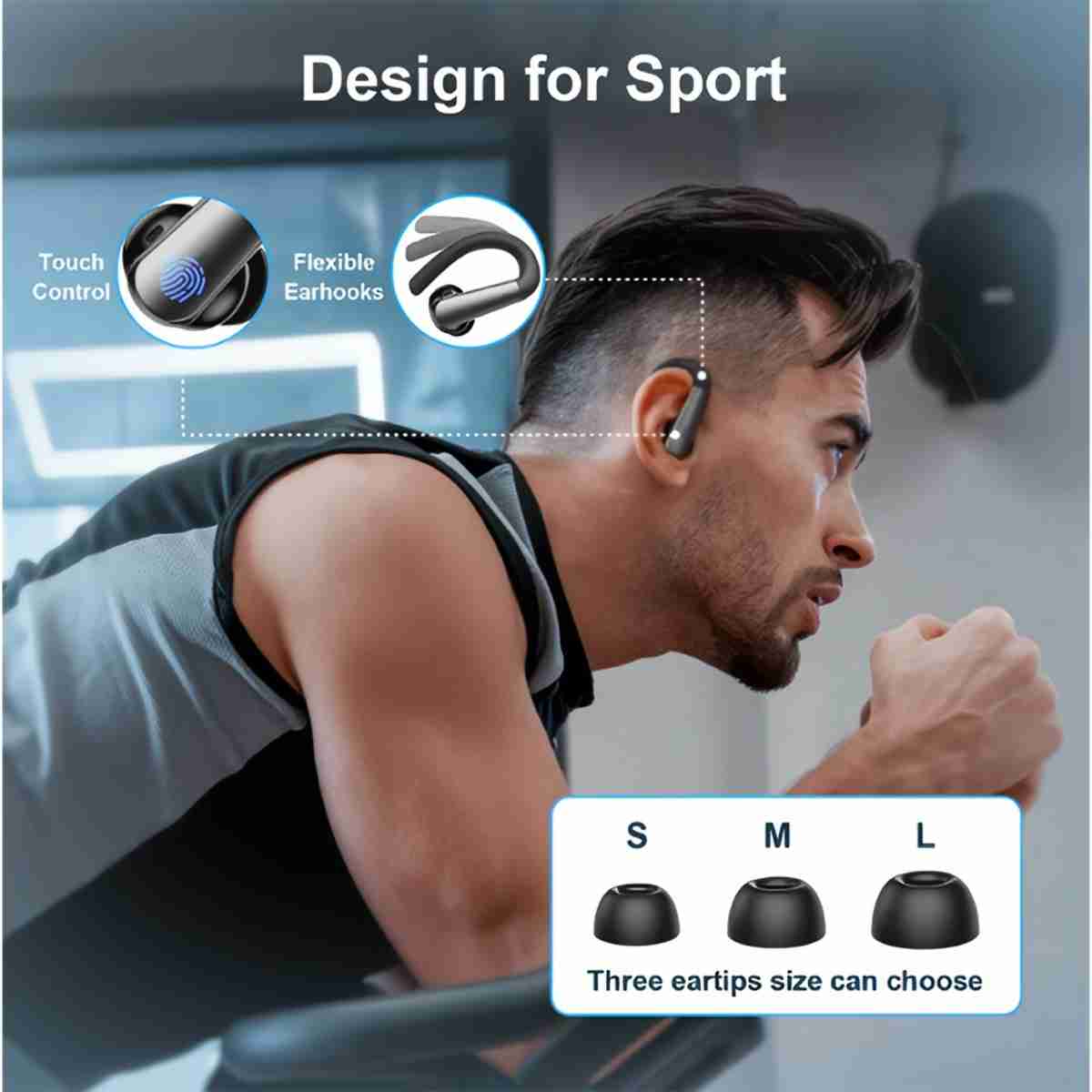 Auriculares Deportivos Bluetooth Almalux® TWS-X13 con Micrófono y Pantalla LED