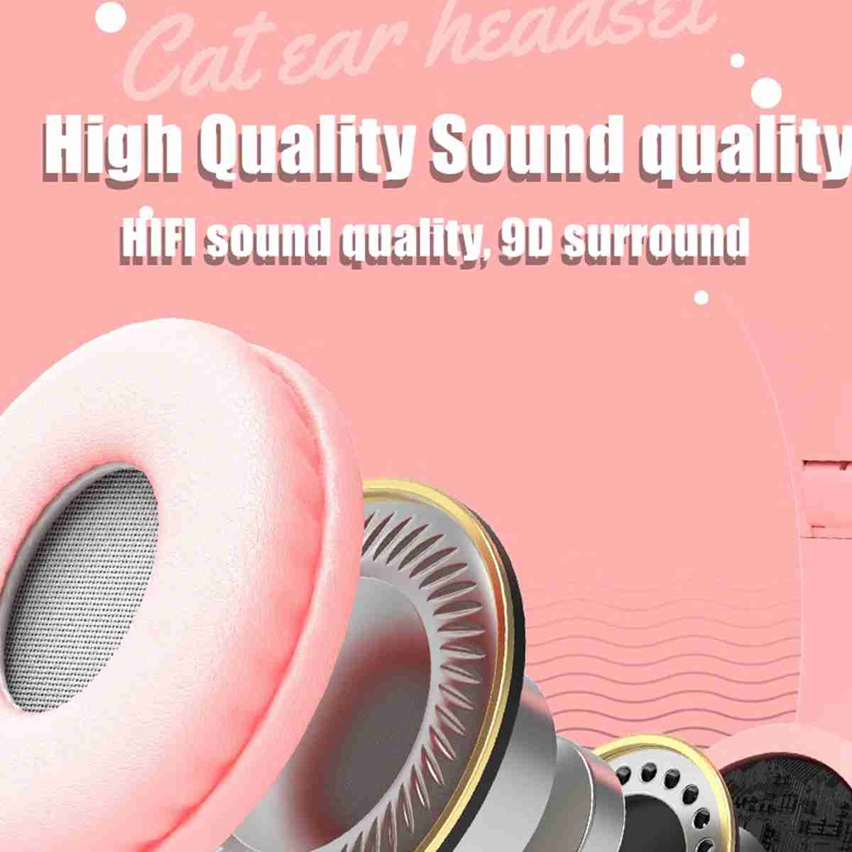 Auriculares  con Orejas de Gato Bluetooth Plegables con Micrófono Almalux®®