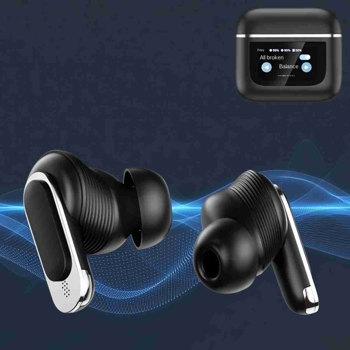 Auriculares Bluetooth Almalux® con Cancelación de ruido real (ANC) y Pantalla táctil inteligente para un control total
