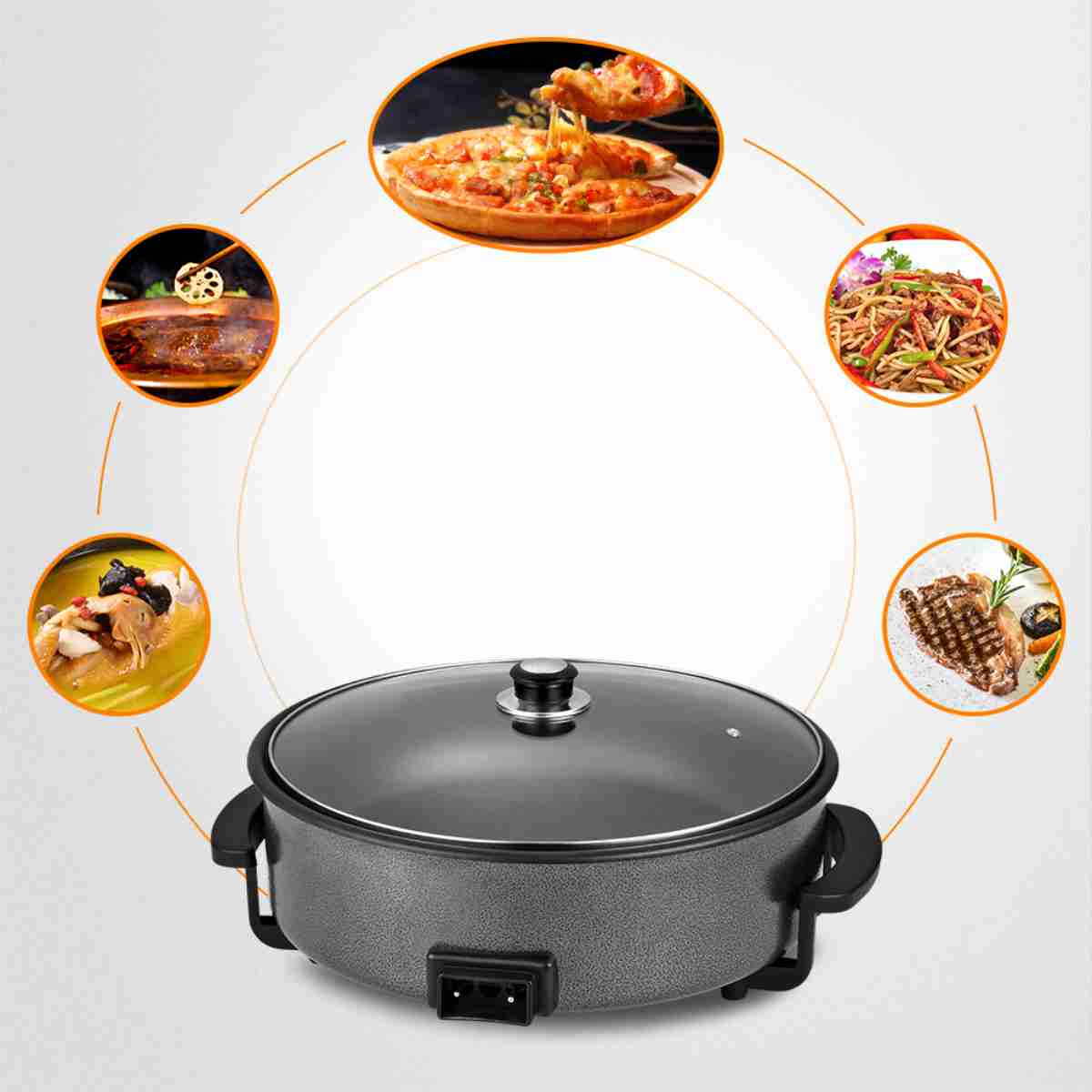 Pizza Pan Cazuela eléctrica de 36cm y altura de 9cm