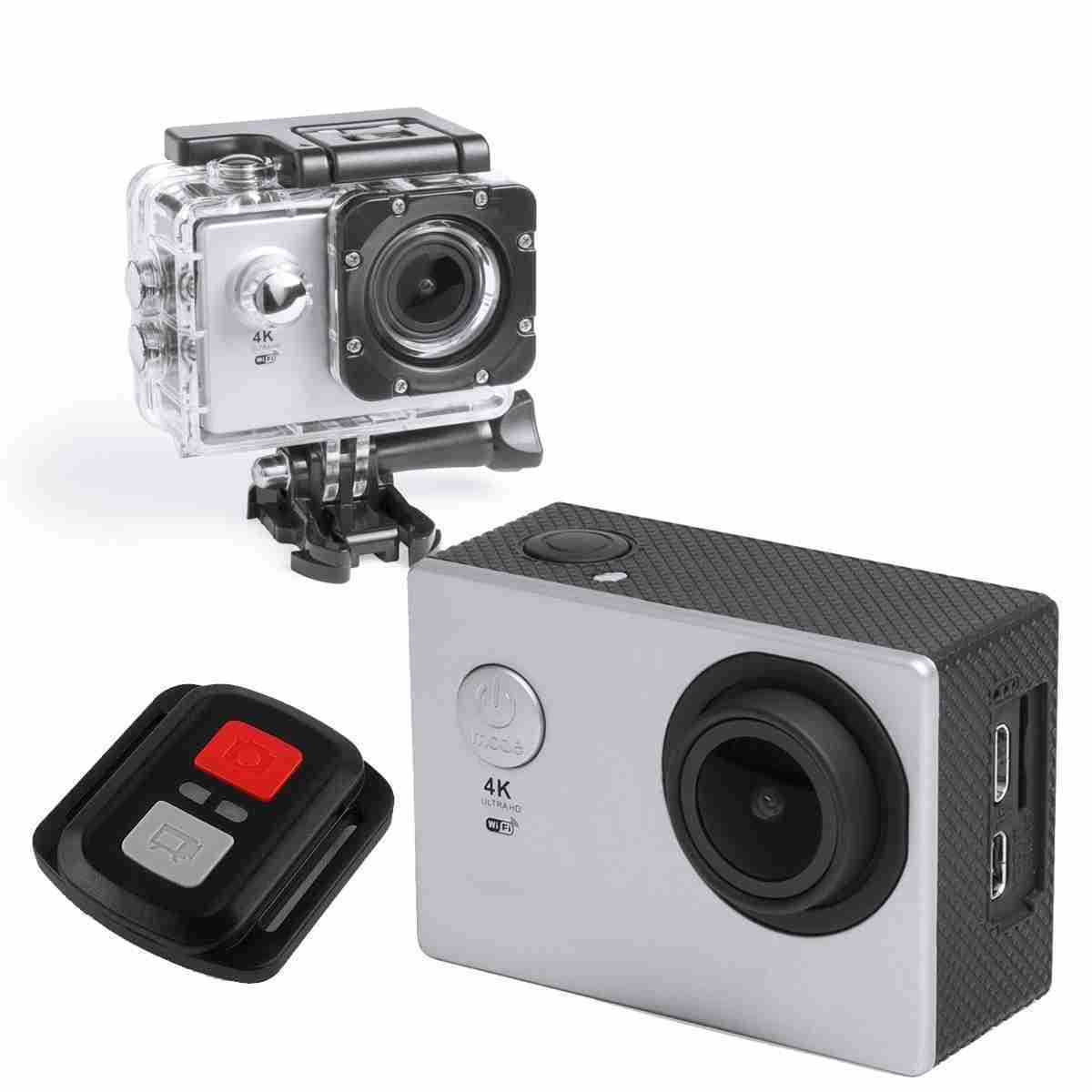 Videocámara Deportiva Almalux® Pro 4K con Mando: Captura cada momento en alta definición - Gris