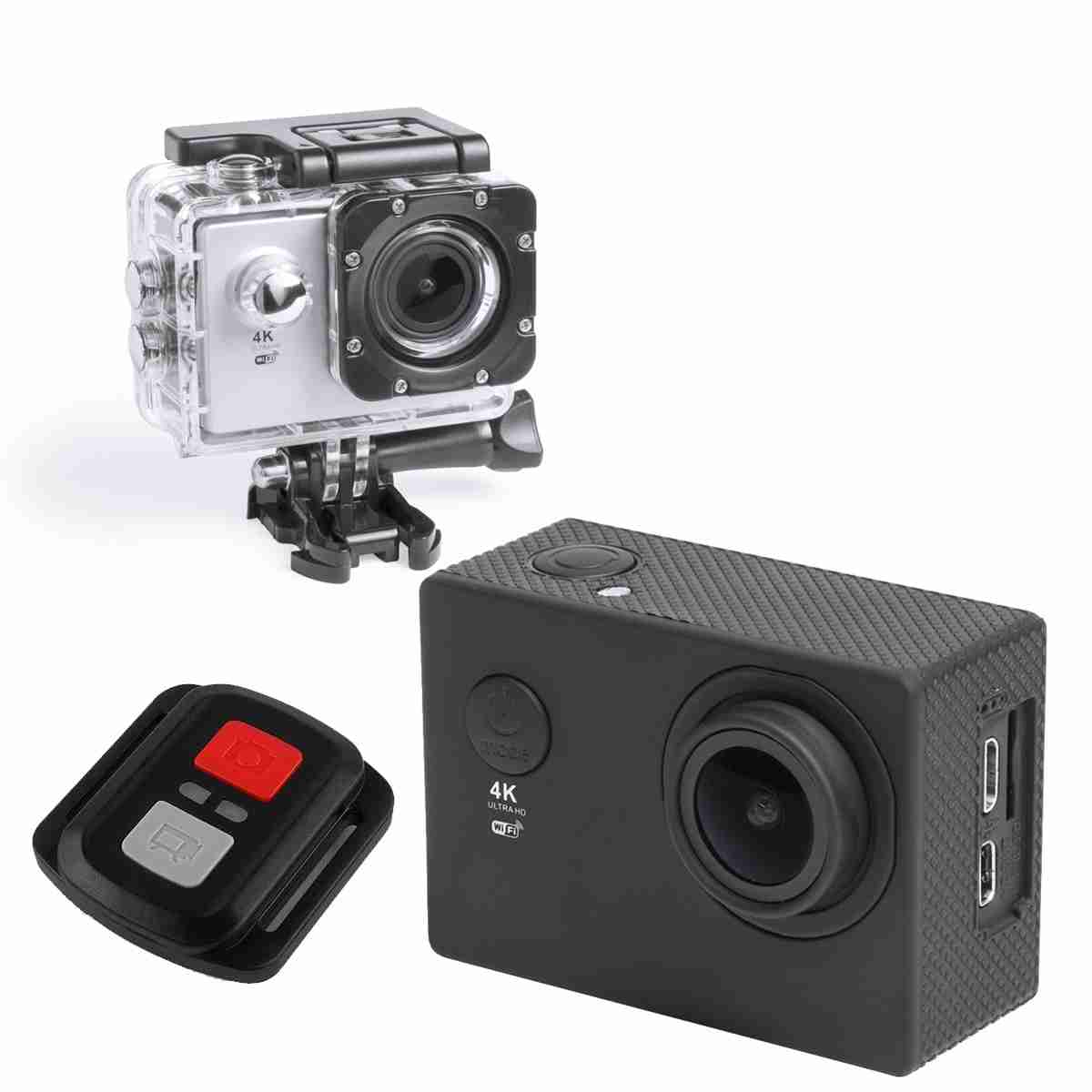 Videocámara Deportiva Almalux® Pro 4K con Mando: Captura cada momento en alta definición - Negro