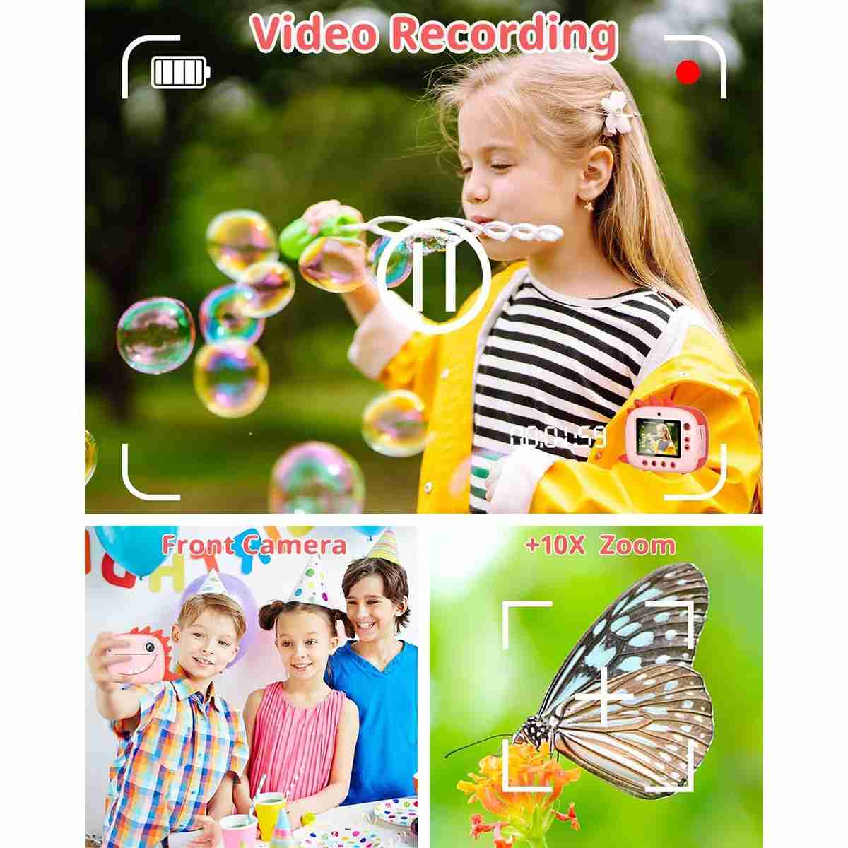 Cámara instantánea de impresión Almalux® para niños de 3 a 12 años - pantalla de 2 pulgadas - cámara de video HD de 12MP