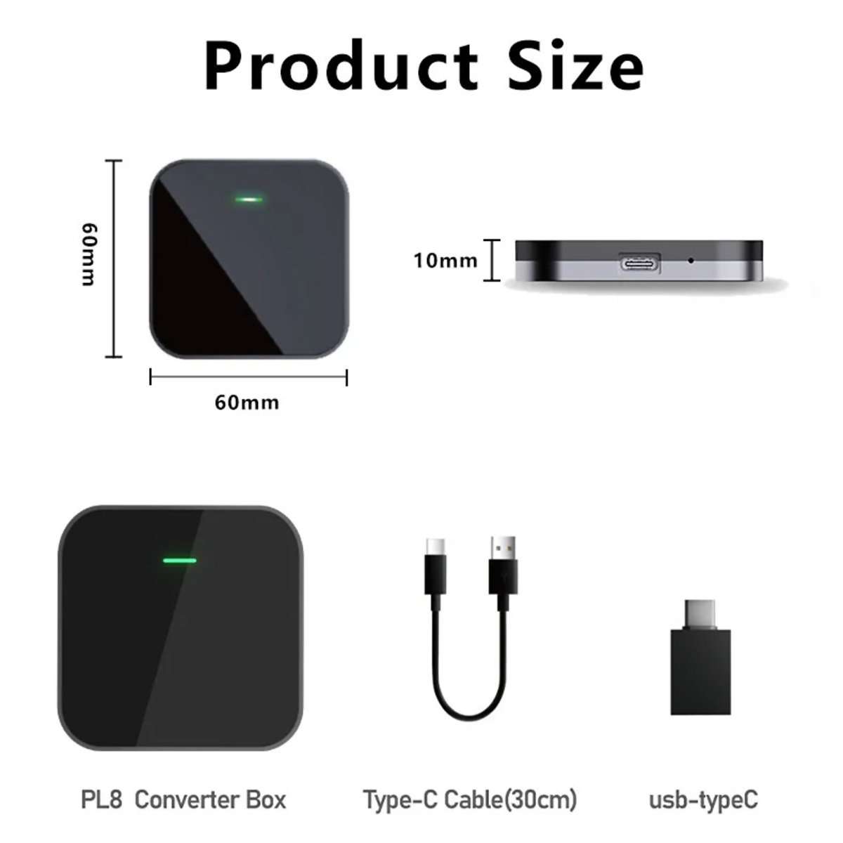 Adaptador Inalámbrico Almalux® para CarPlay y Android Auto – Conexión a la pantalla inteligente de tu coche sin cables, Automática, Bluetooth 5.0 y Alta Velocidad de 5.8GHz