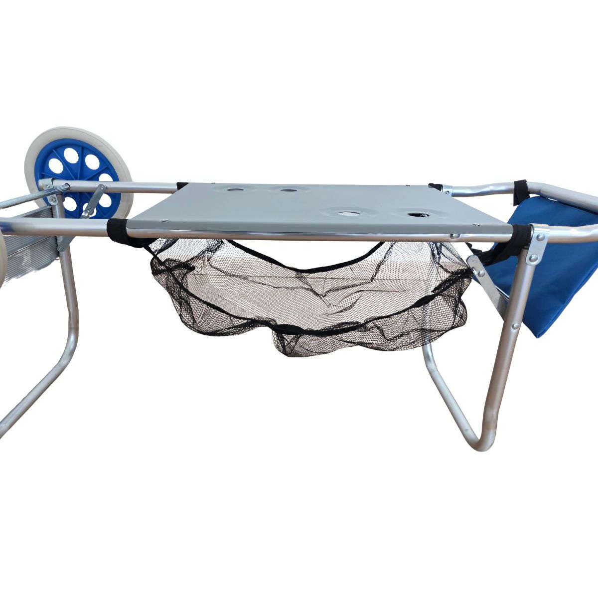Carrito de transporte con ruedas Almalux® convertible en mesa para playa, camping, piscina, etc