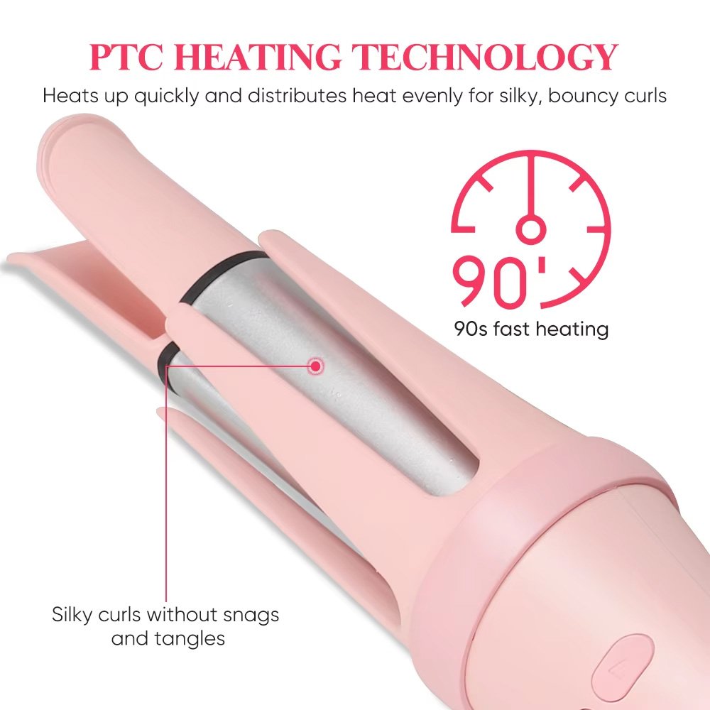 Rizador de pelo automático Almalux Curler con 4 ajustes de temperatura, sin daño