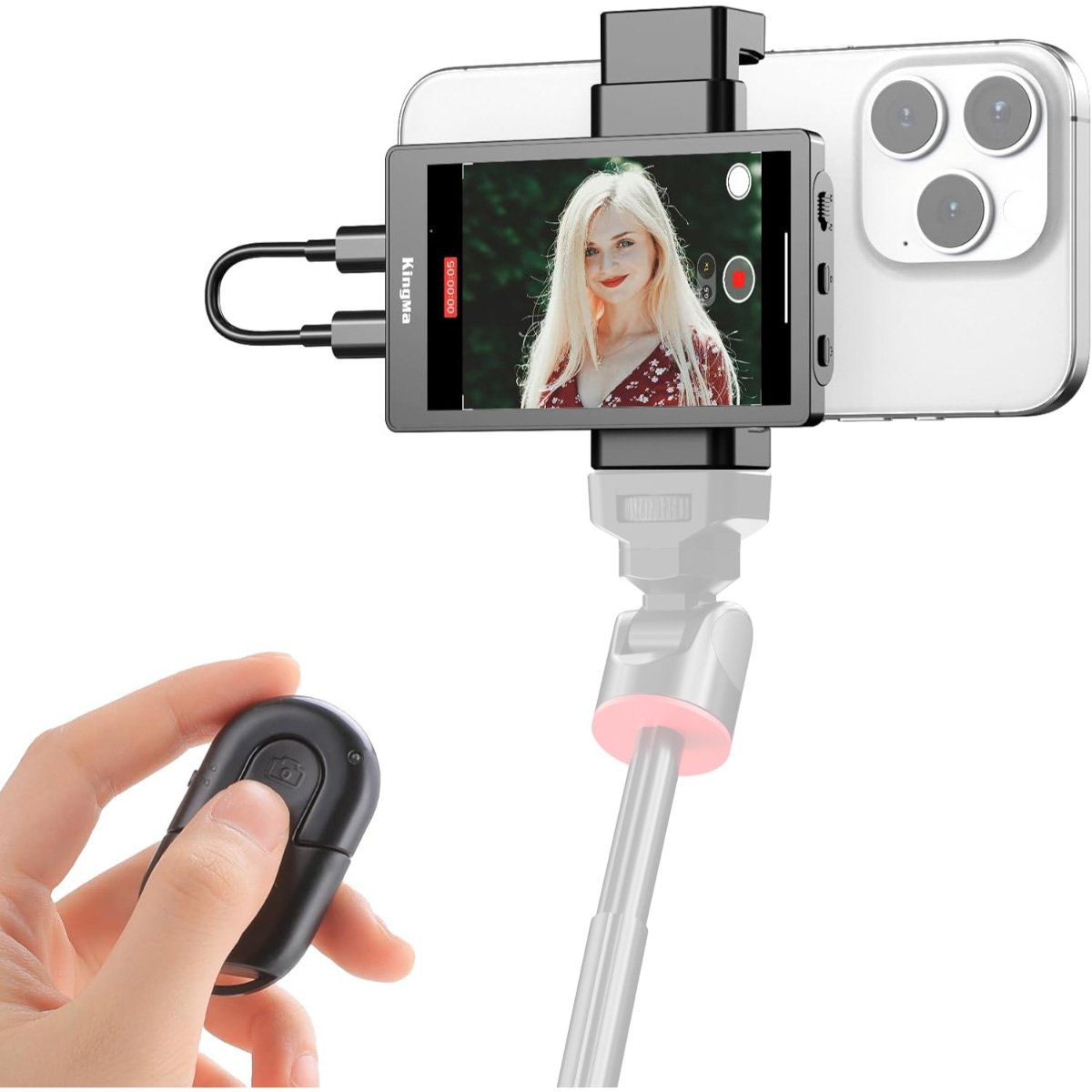 Pantalla Monitor Espejo Almalux Vlog Selfie con kit de montaje, Aprovecha la calidad de la cámara trasera viendo todo lo que haces