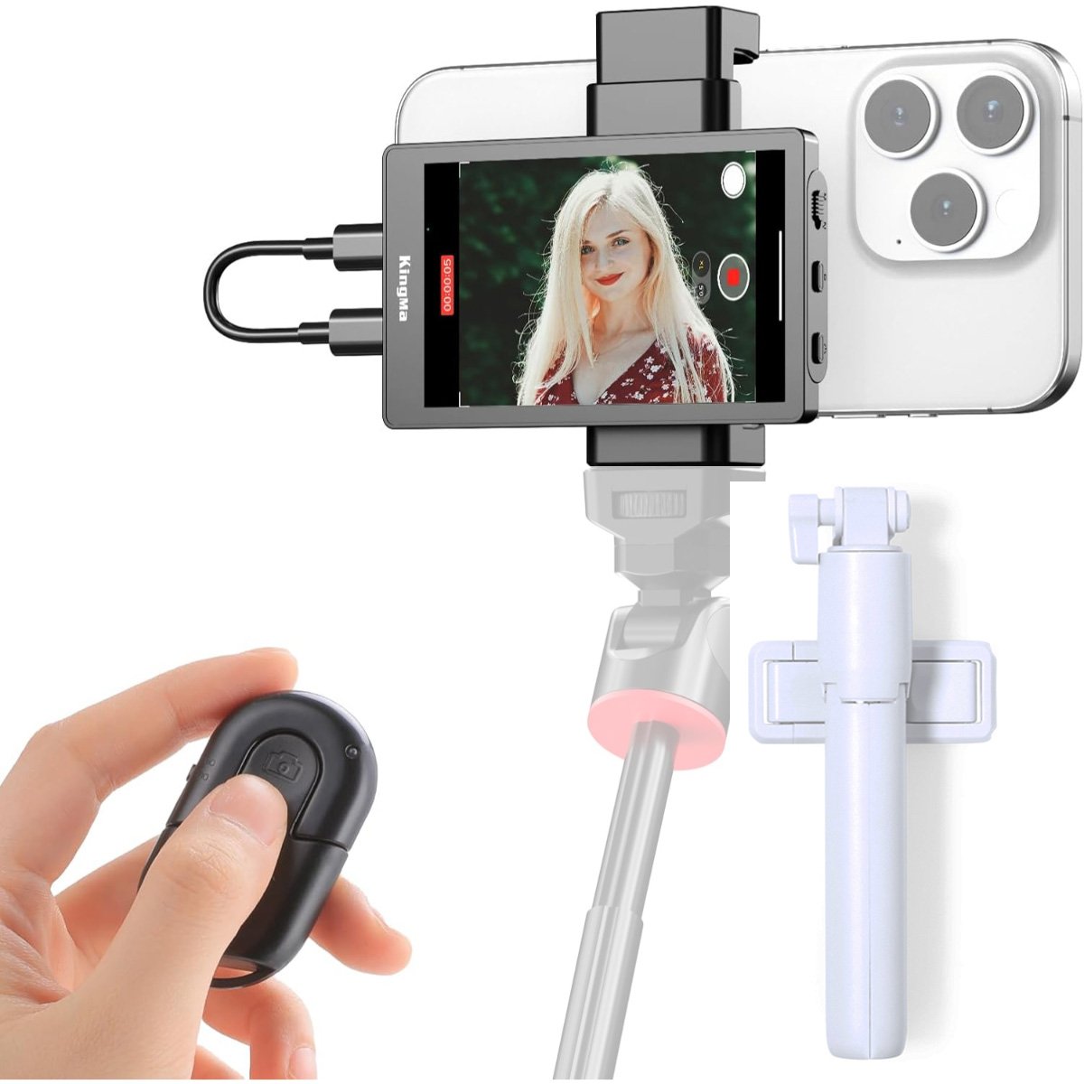 Pantalla Monitor Espejo Almalux Vlog Selfie con kit de montaje, Aprovecha la calidad de la cámara trasera viendo todo lo que haces