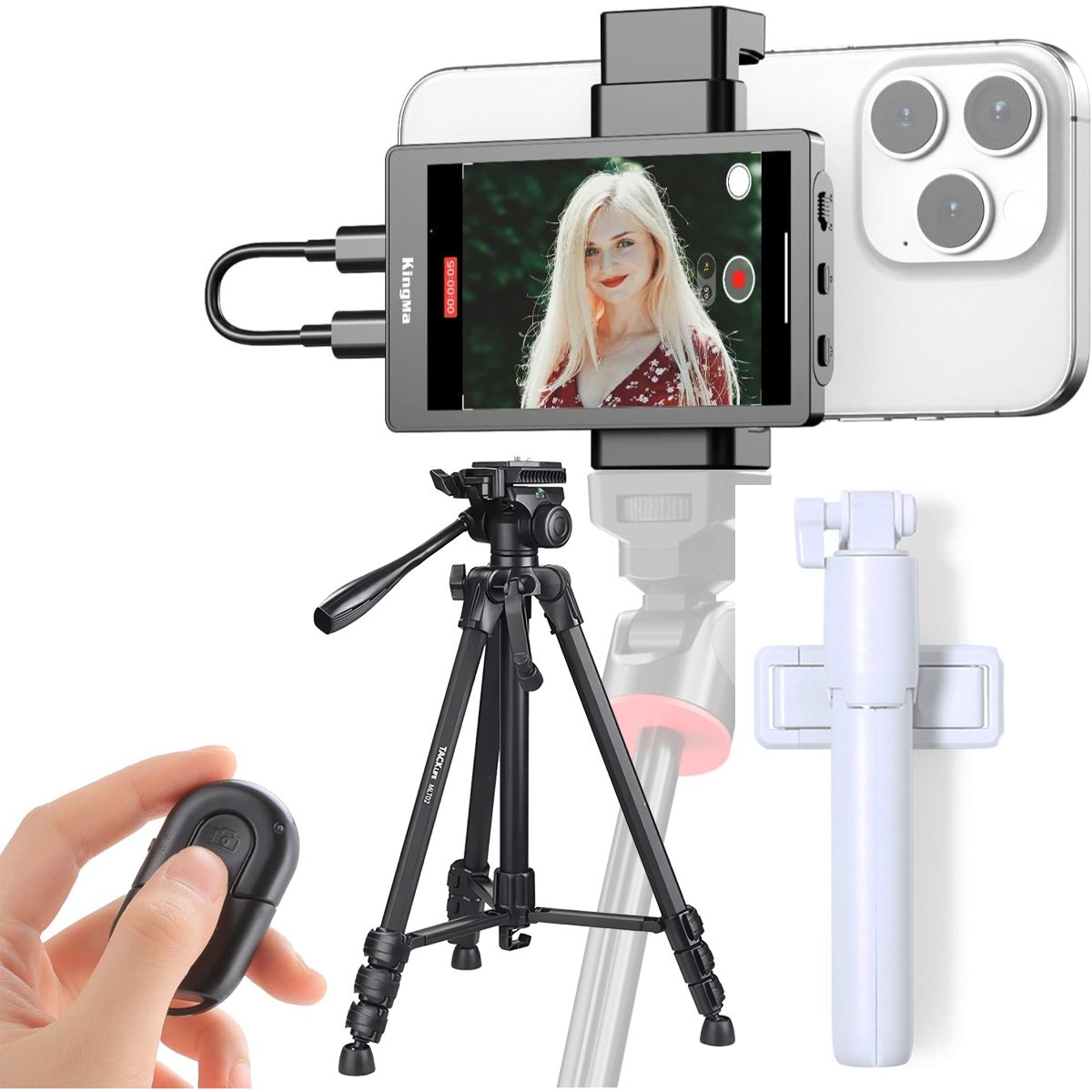 Pantalla Monitor Espejo Almalux® Vlog Selfie con kit de montaje, Aprovecha la calidad de la cámara trasera viendo todo lo que haces