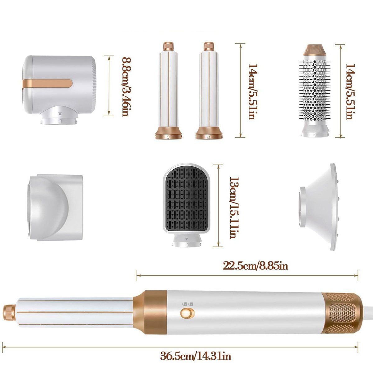 Secador de pelo Profesional de Alta Velocidad Almalux® Hot Air Styler 7 En 1, 110000 rpm - Diseño Innovador y Ergonómico