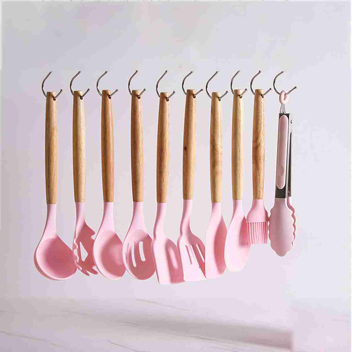Set de Utensilios De Cocina Almalux® de 19 piezas Silicona con cuchillos y Tabla