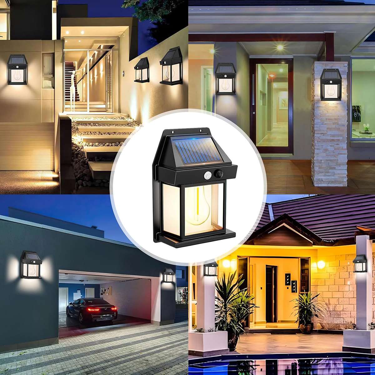 Luz solar de pared Almalux® con sensor de movimiento y 3 modos, IP65 impermeable para exteriores