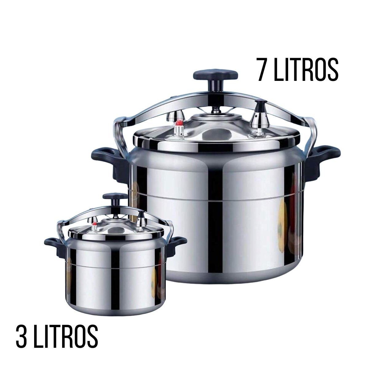 Olla a presión Almalux® de 3 ó 7 Litros, de aleación de aluminio con asas dobles apta para todo tipo de fuegos