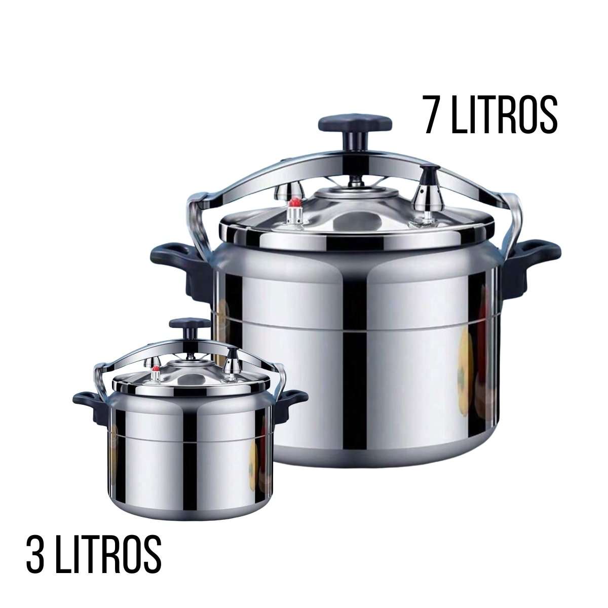 Olla a presión Almalux® de 3 ó 7 Litros, de aleación de aluminio con asas dobles apta para todo tipo de fuegos