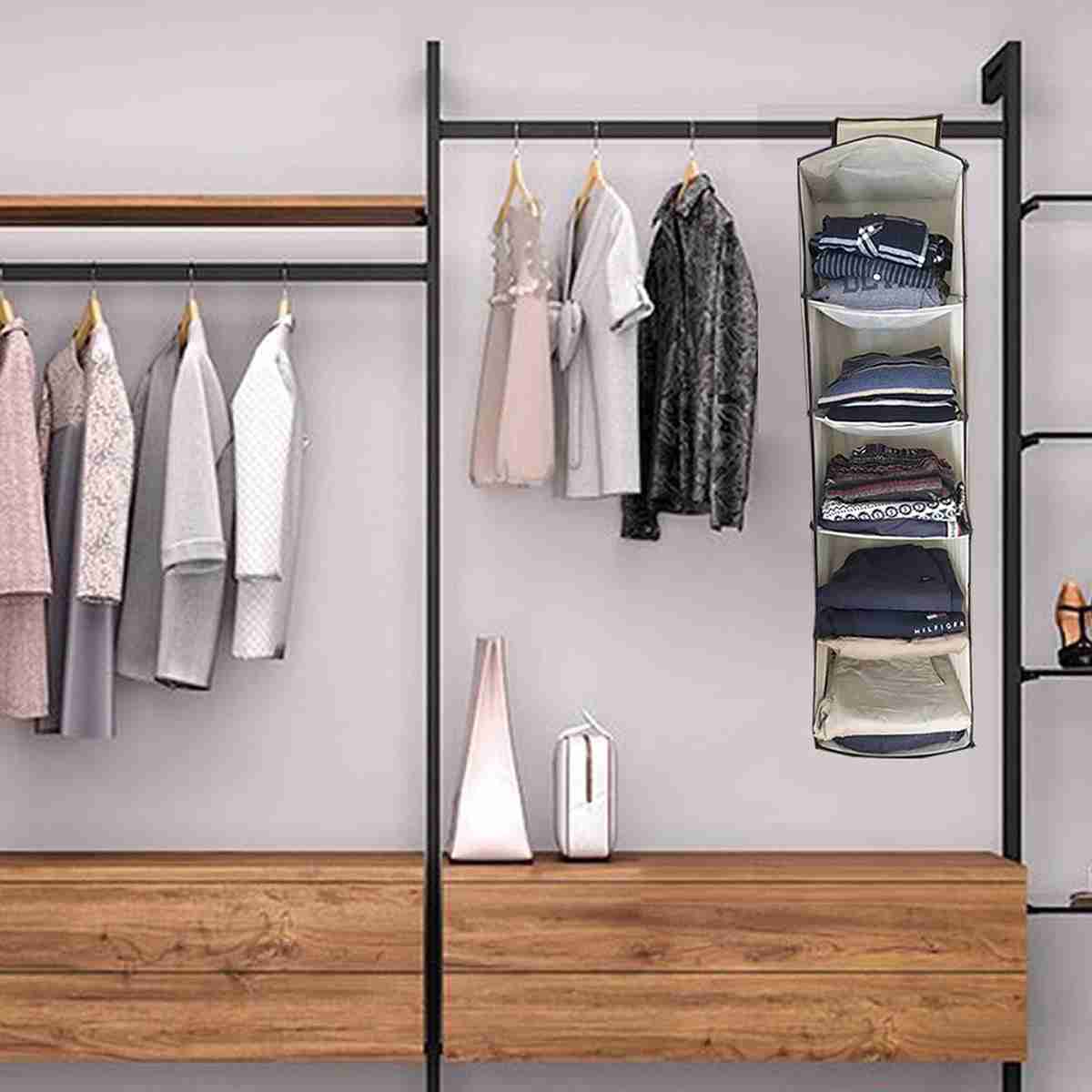 Organizador Armario Colgante y Plegable Almalux® con 5 estantes - 30x30x100 cm