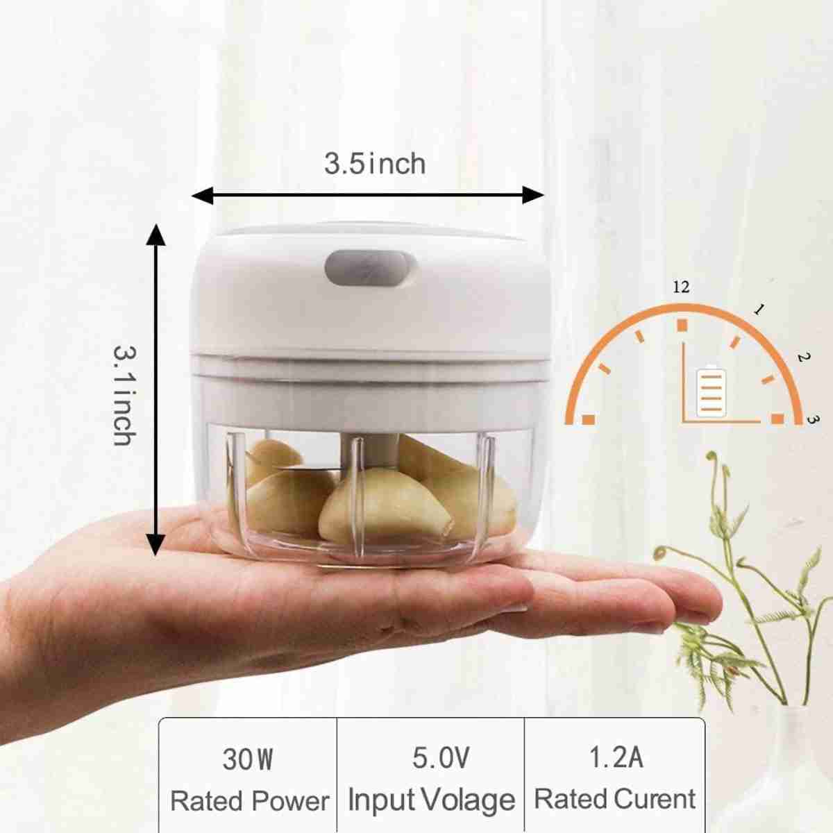 Mini Picadora Multifunción Recargable Almalux® de 250ml - cuchillas de acero inoxidable - 30W